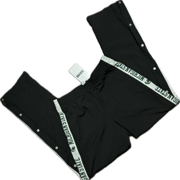 GAME NWT Womans Black MSU Michigan State Tear Away Swishy Pants SZ S - Picture 6 of 7